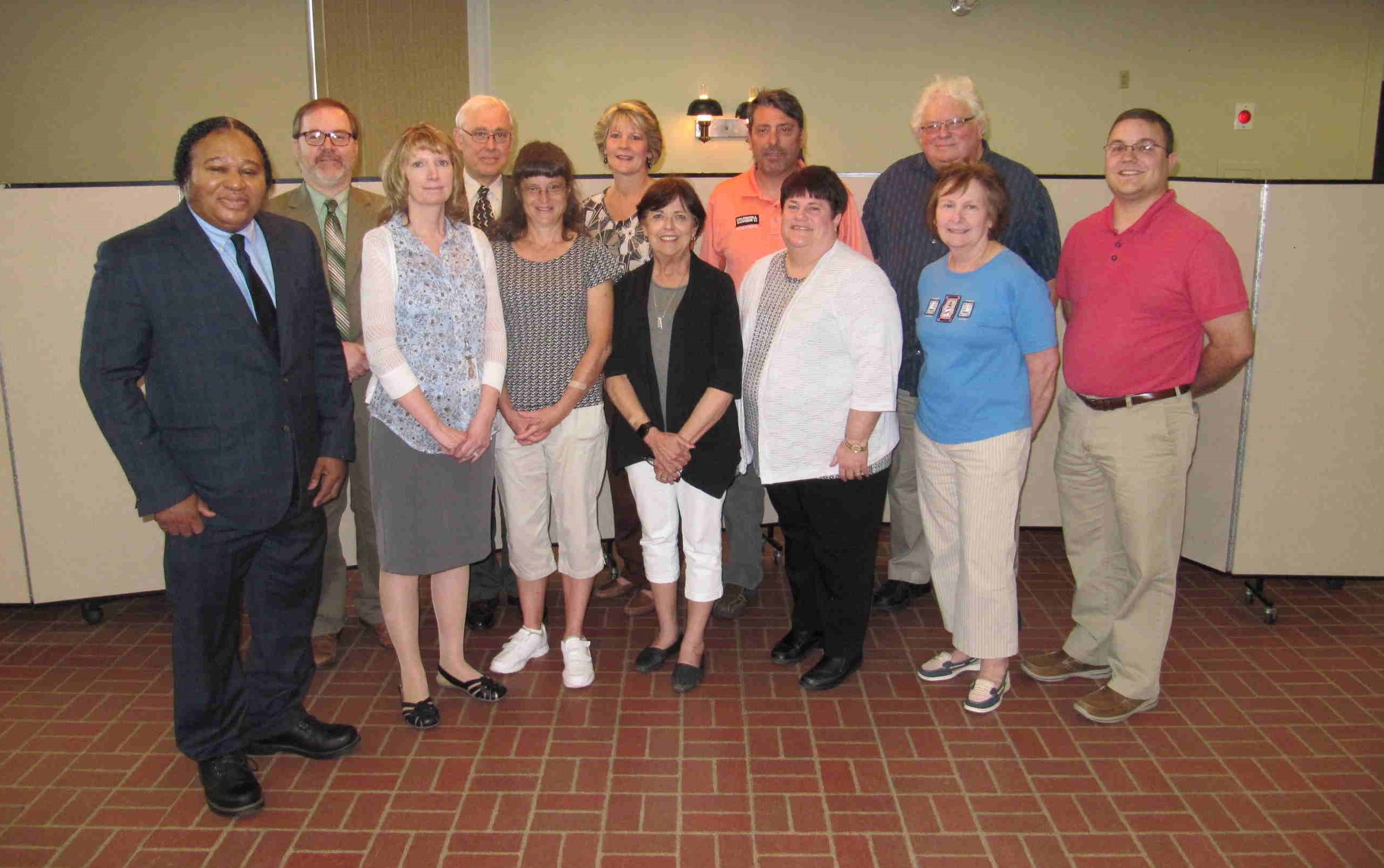 Back Row: Commissioner Wayne Brosius; Richard Fetterman (President); Lori Brown; Lee Stewart (Treasurer); Ron Wilshire (Vice President) Front Row: Granville Carter; Rebecca Mitchell; Renee Vowinckel; Robin Lutz (representing Senator Scott Hutchinson; Pam Johnson (Assistant Secretary); Deborah Shook; Zachery Zankey (representing Representative Cris Dush). Missing: Representative Donna Oberlander; Clara Belloit; Melva McGranor; Mayor Rich Beck; Commissioner Jack Matson; Amy Ortz